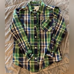 Place Est. 1989- Plaid Long-Sleeved Button Front Shirt, Size M 7/8